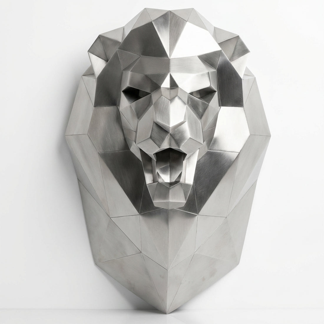 Sculpture Tête de Lion Murale Facettée - Sculpture Origami