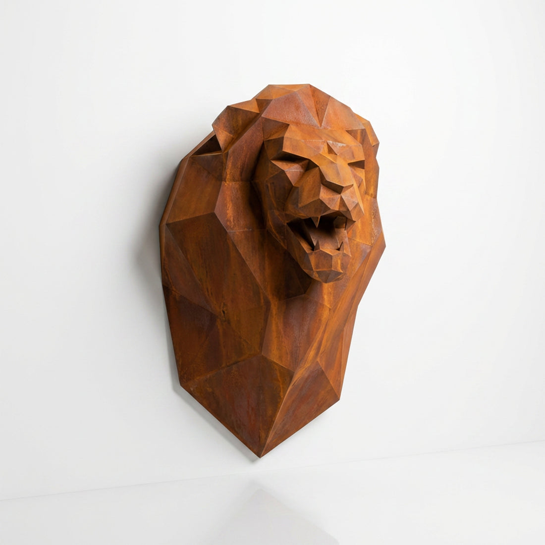 Sculpture Tête de Lion Murale Facettée - Sculpture Origami