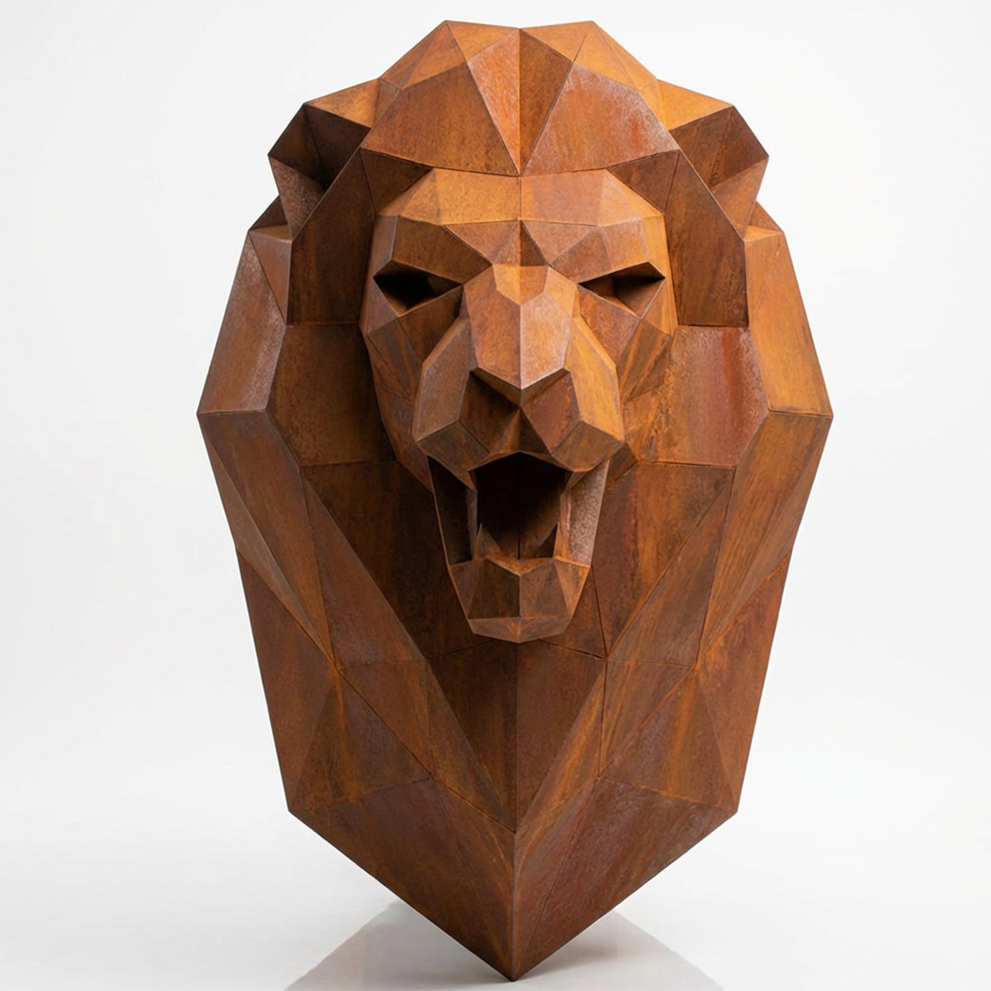 Sculpture Tête de Lion Murale Facettée - Sculpture Origami