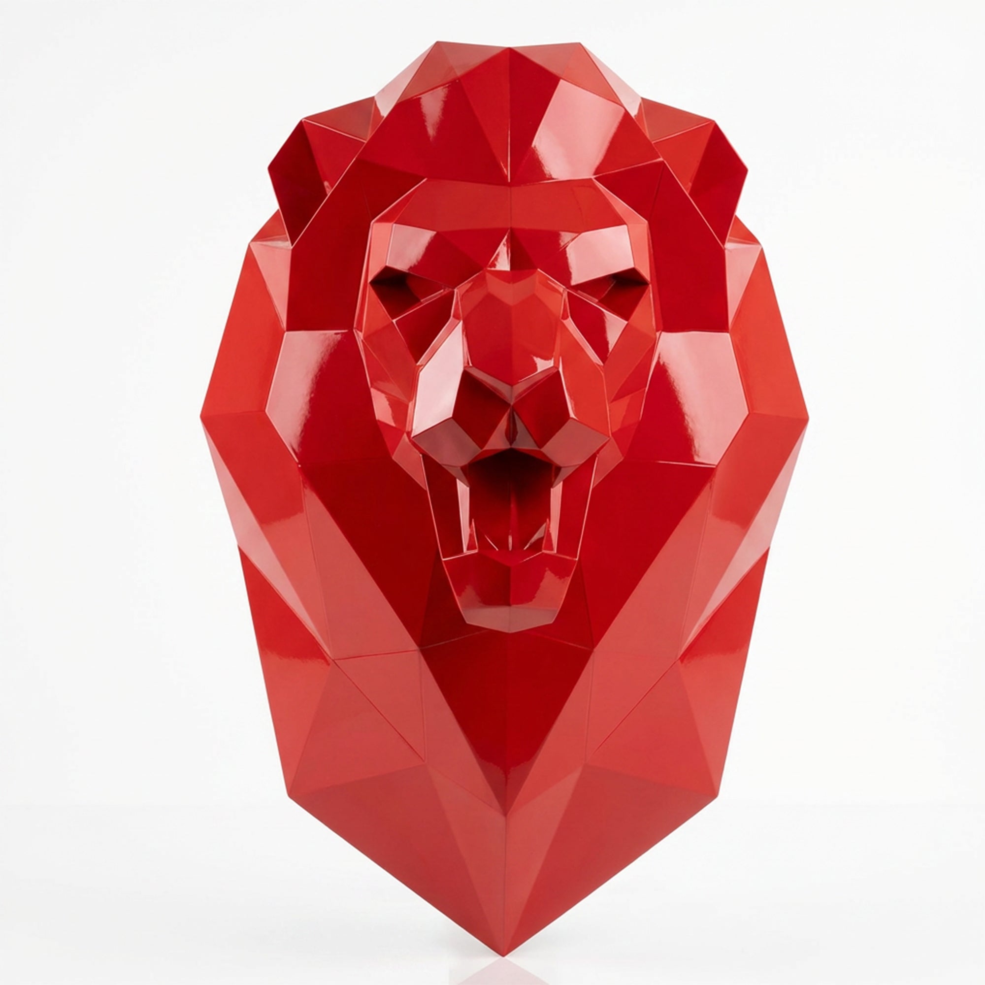 Sculpture Tête de Lion Murale Facettée - Sculpture Origami