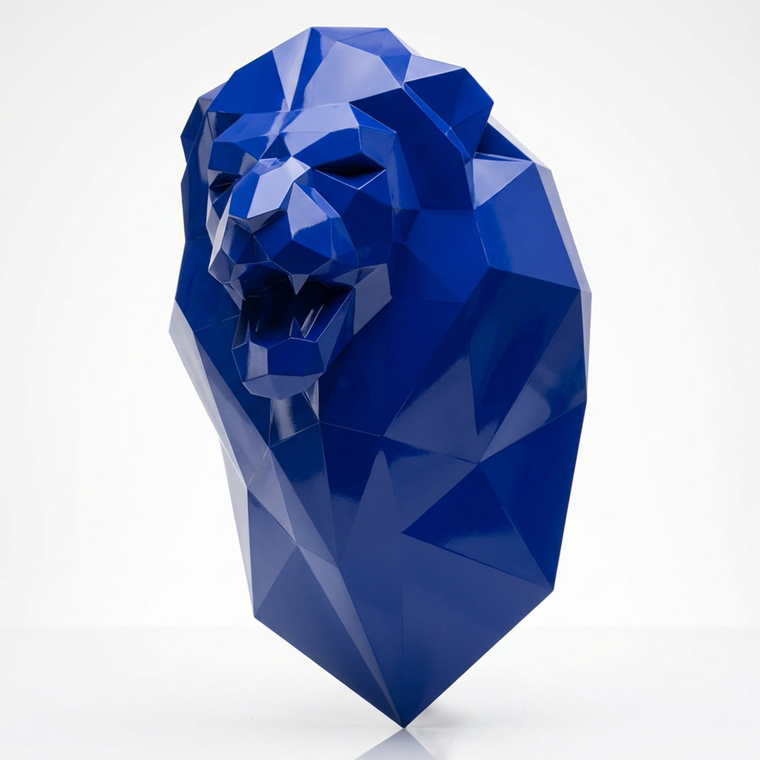 Sculpture Tête de Lion Murale Facettée - Sculpture Origami