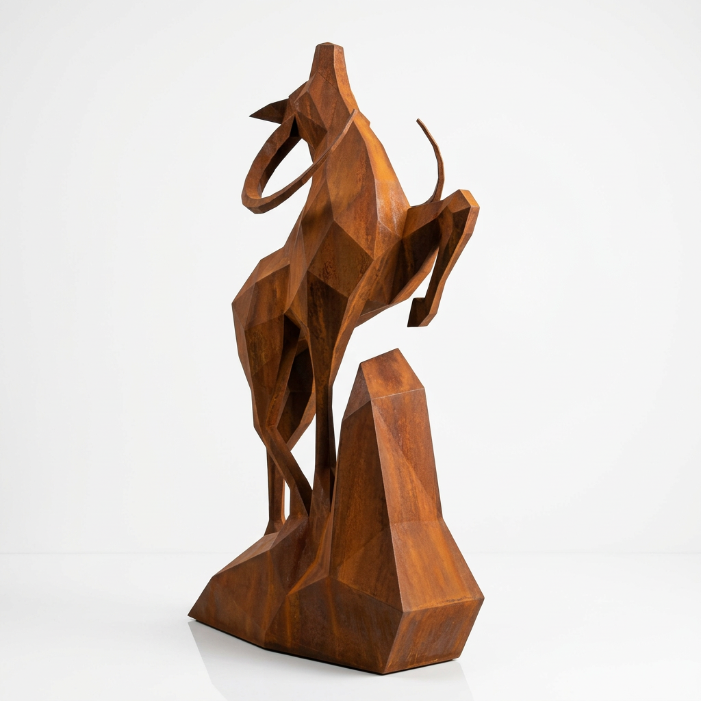 Grande Sculpture Cerf Polygone Majestueuse - Sculpture Origami