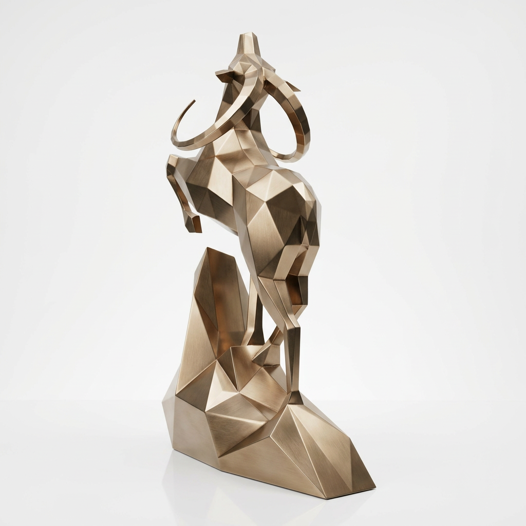 Grande Sculpture Cerf Polygone Majestueuse - Sculpture Origami