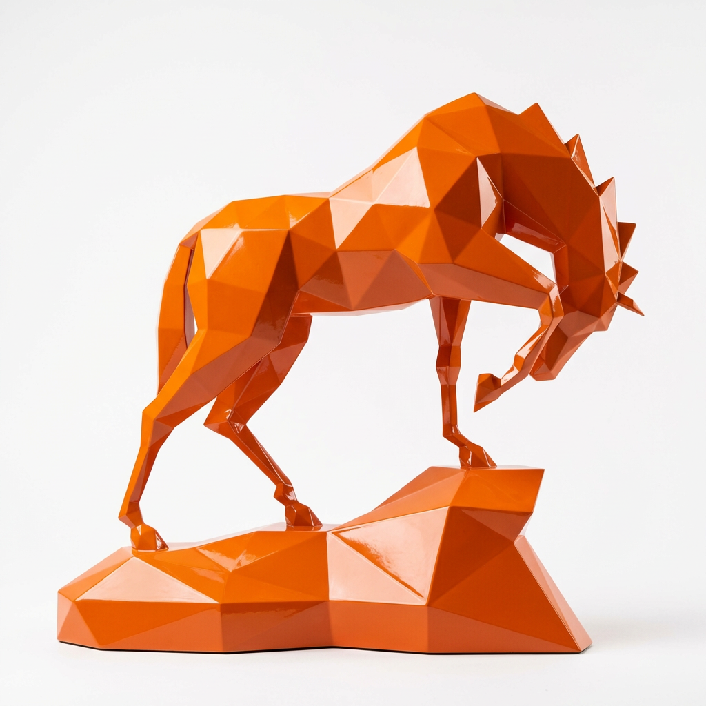 Petite Sculpture cheval Polygone en Résine - Sculpture Origami
