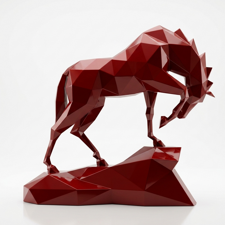 Petite Sculpture cheval Polygone en Résine - Sculpture Origami
