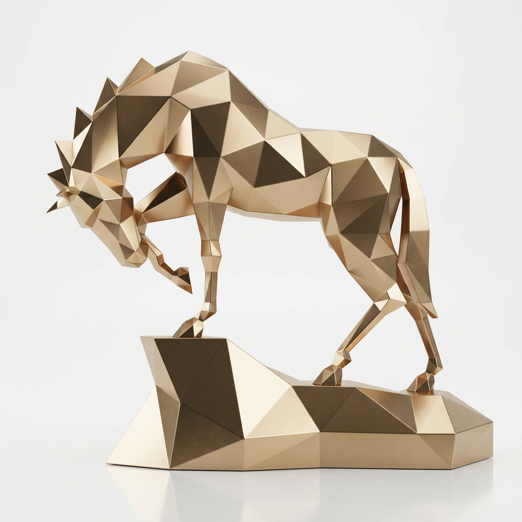 Grande Sculpture cheval Polygone - Sculpture Origami