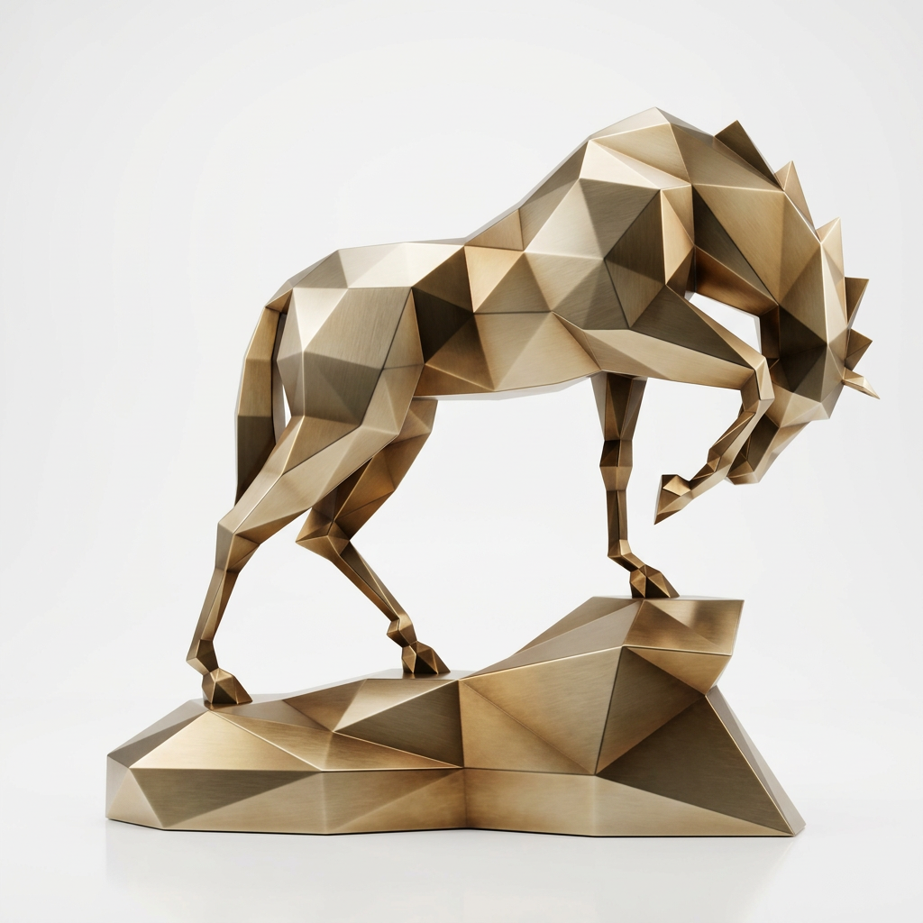 Grande Sculpture cheval Polygone - Sculpture Origami