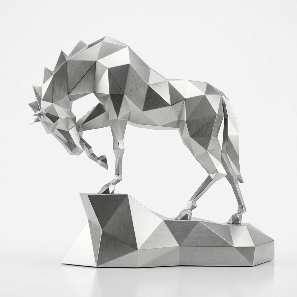 Grande Sculpture cheval Polygone - Sculpture Origami