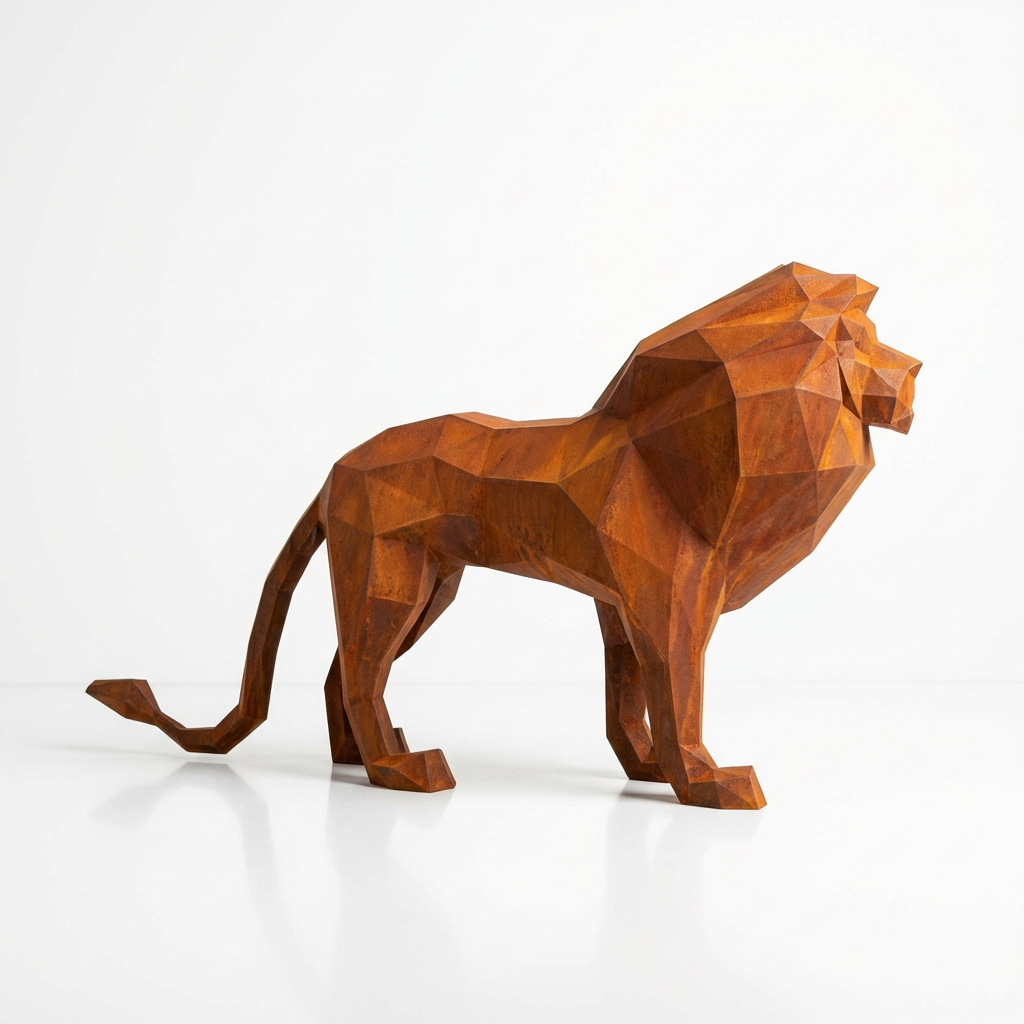 Grande Sculpture de Lion Origami - Sculpture Origami