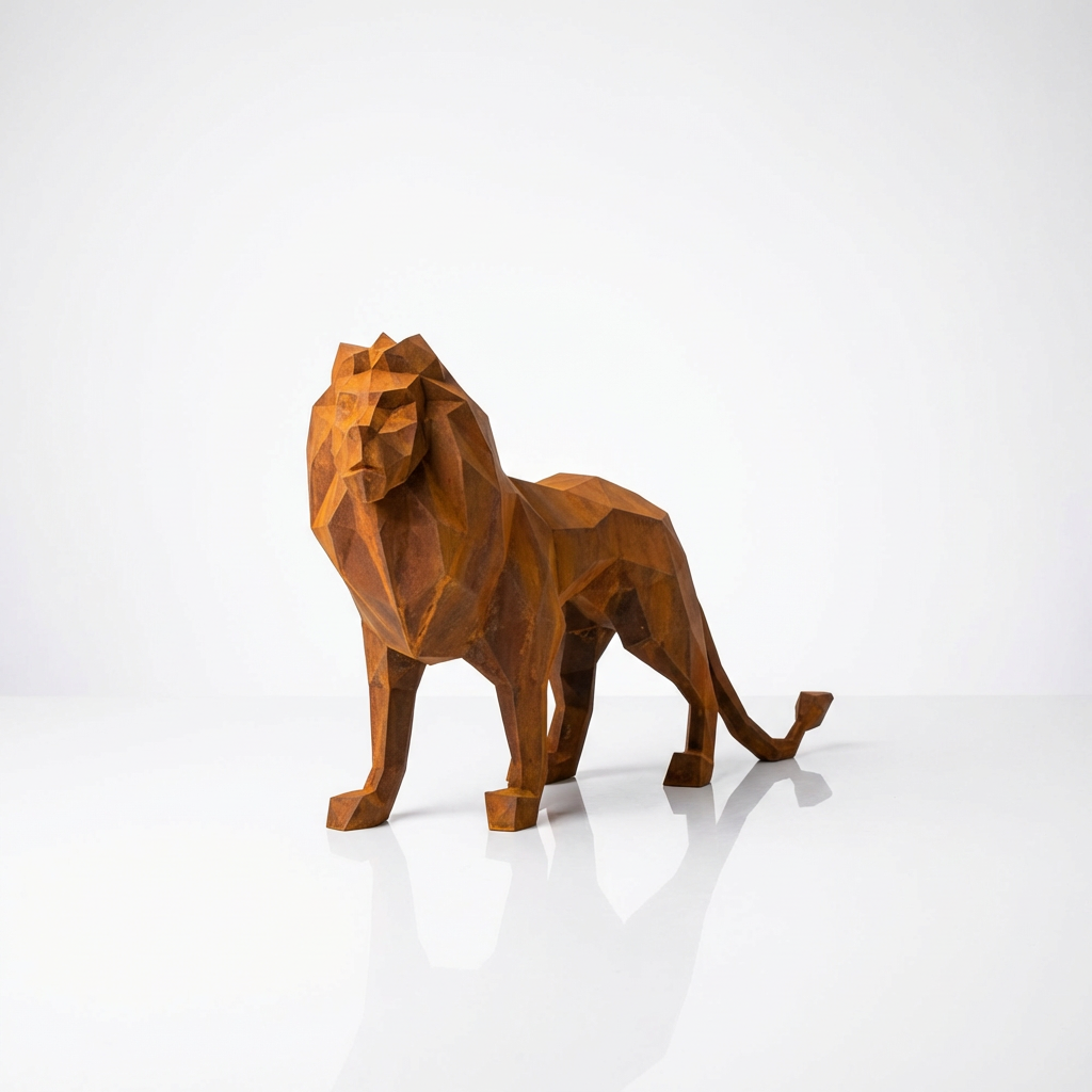 Grande Sculpture de Lion Origami - Sculpture Origami