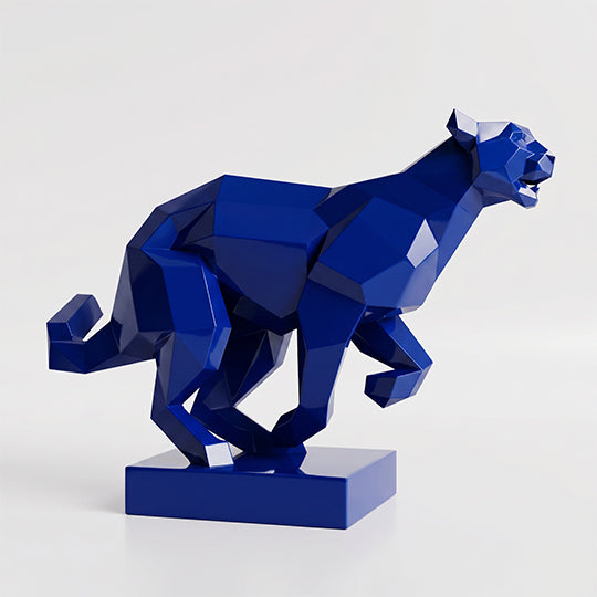 Sculpture Panthère en Mouvement Facettée - Sculpture Origami