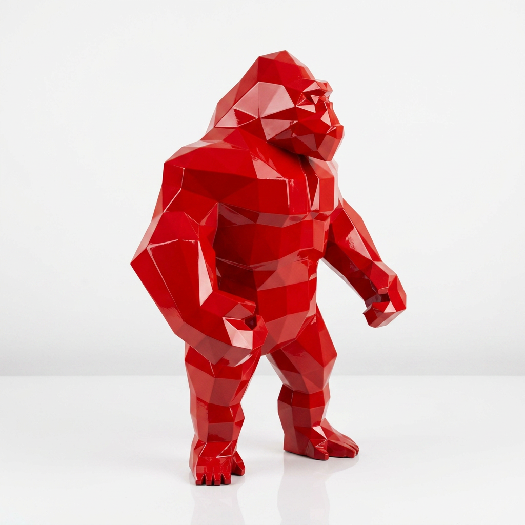 Grande Statue Géométrique de Gorille - Sculpture Origami