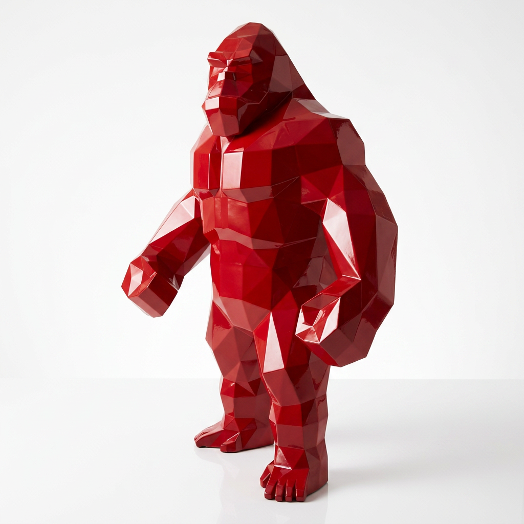 Grande Statue Géométrique de Gorille - Sculpture Origami