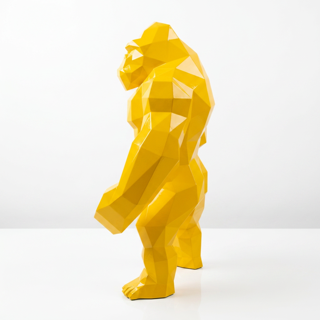 Grande Statue Géométrique de Gorille - Sculpture Origami