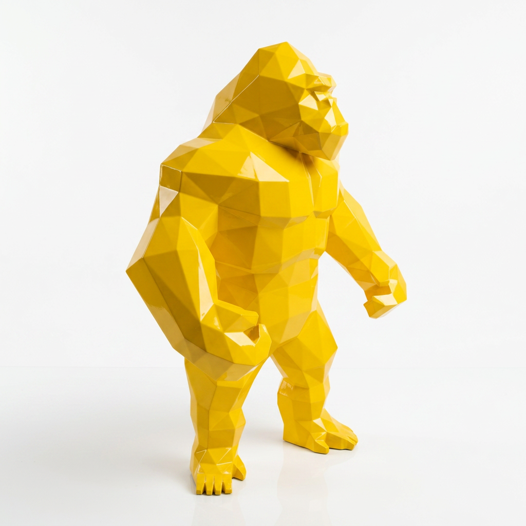 Grande Statue Géométrique de Gorille - Sculpture Origami