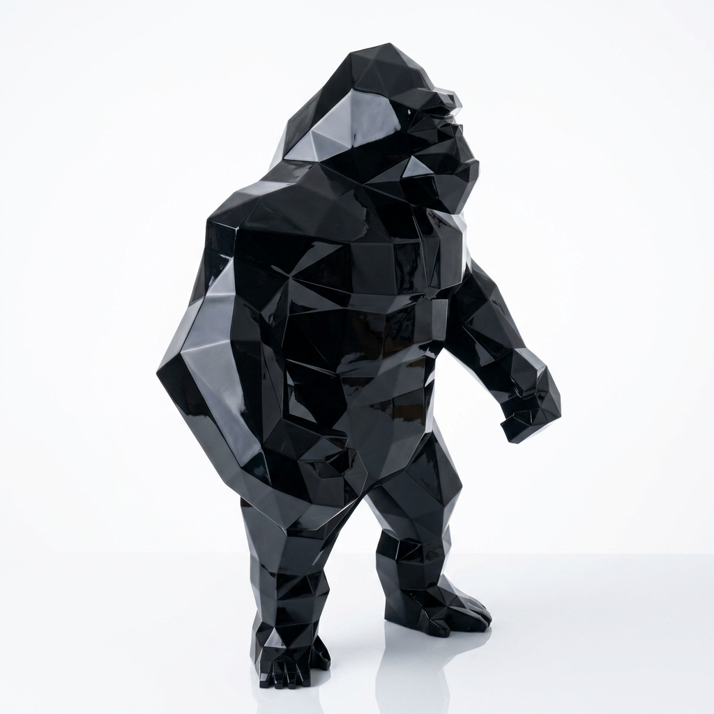 Grande Statue Géométrique de Gorille - Sculpture Origami