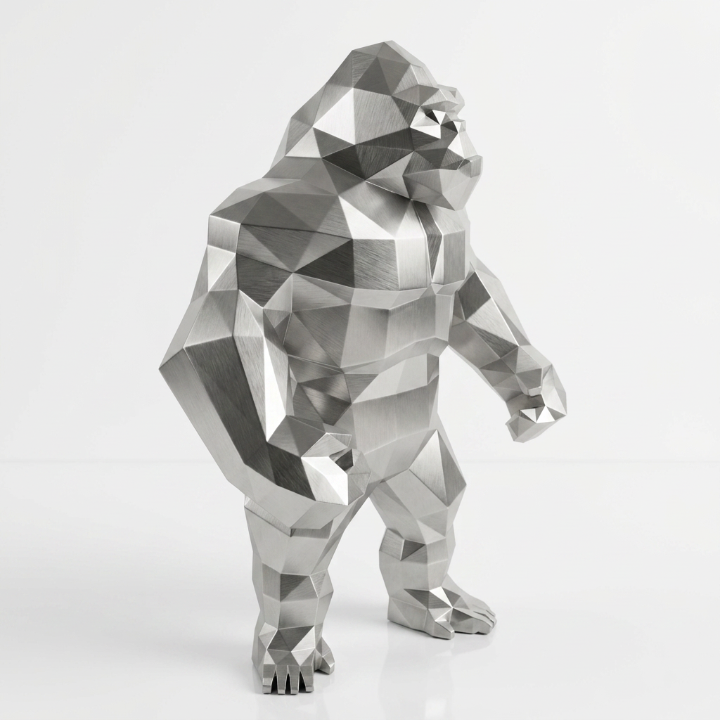 Grande Statue Géométrique de Gorille - Sculpture Origami