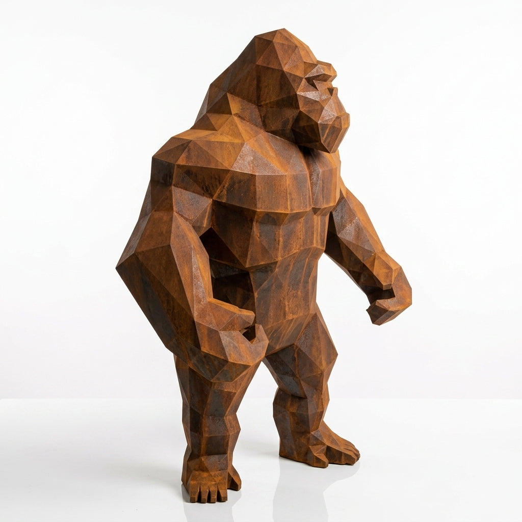 Grande Statue Géométrique de Gorille - Sculpture Origami