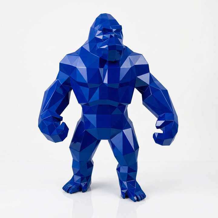 Grande Statue Géométrique de Gorille - Sculpture Origami