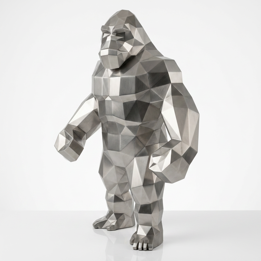 Grande Statue Géométrique de Gorille - Sculpture Origami