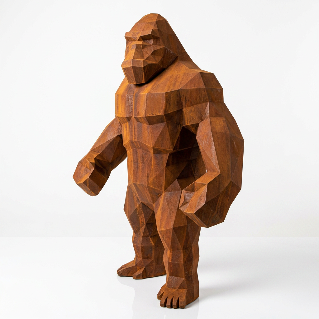 Grande Statue Géométrique de Gorille - Sculpture Origami