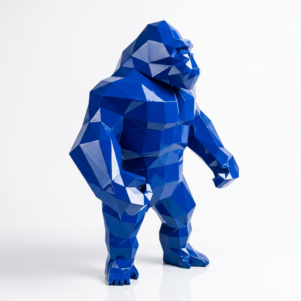 Grande Statue Géométrique de Gorille - Sculpture Origami