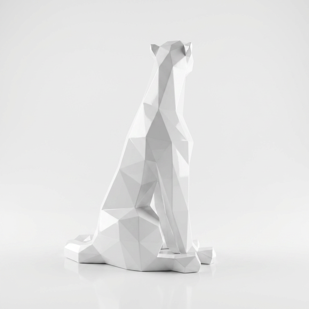 Grande Statue panthère en origami - Sculpture Origami