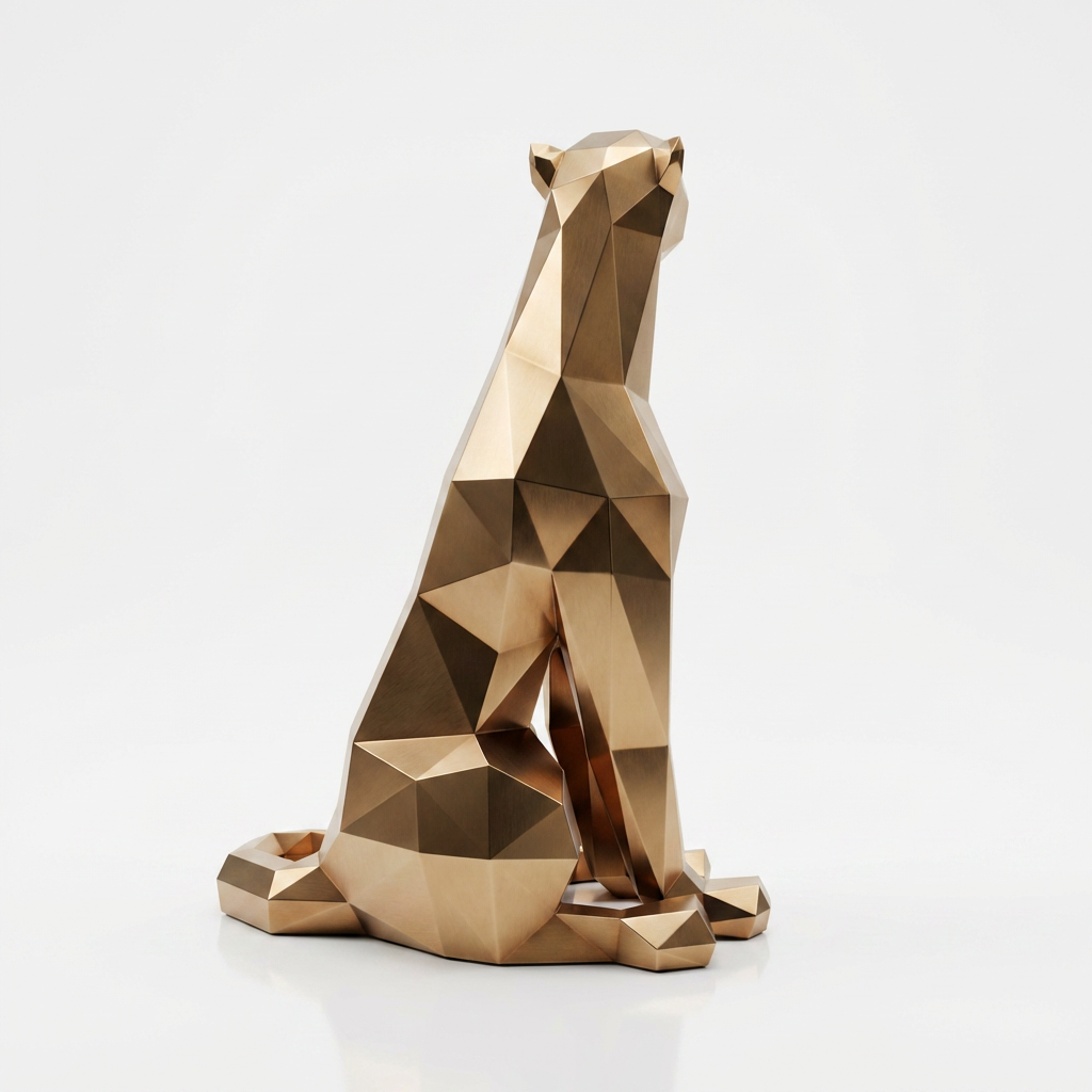 Grande Statue panthère en origami - Sculpture Origami