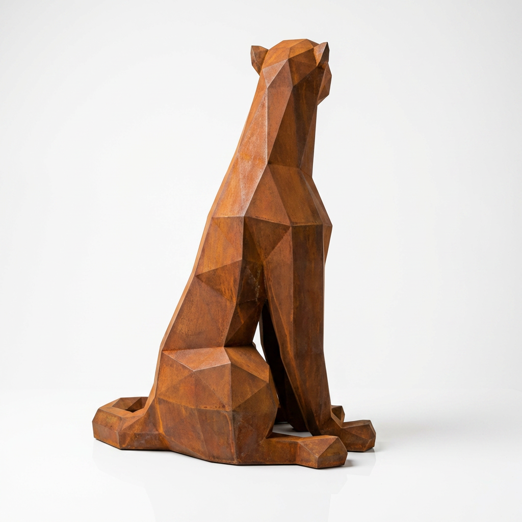 Grande Statue panthère en origami - Sculpture Origami