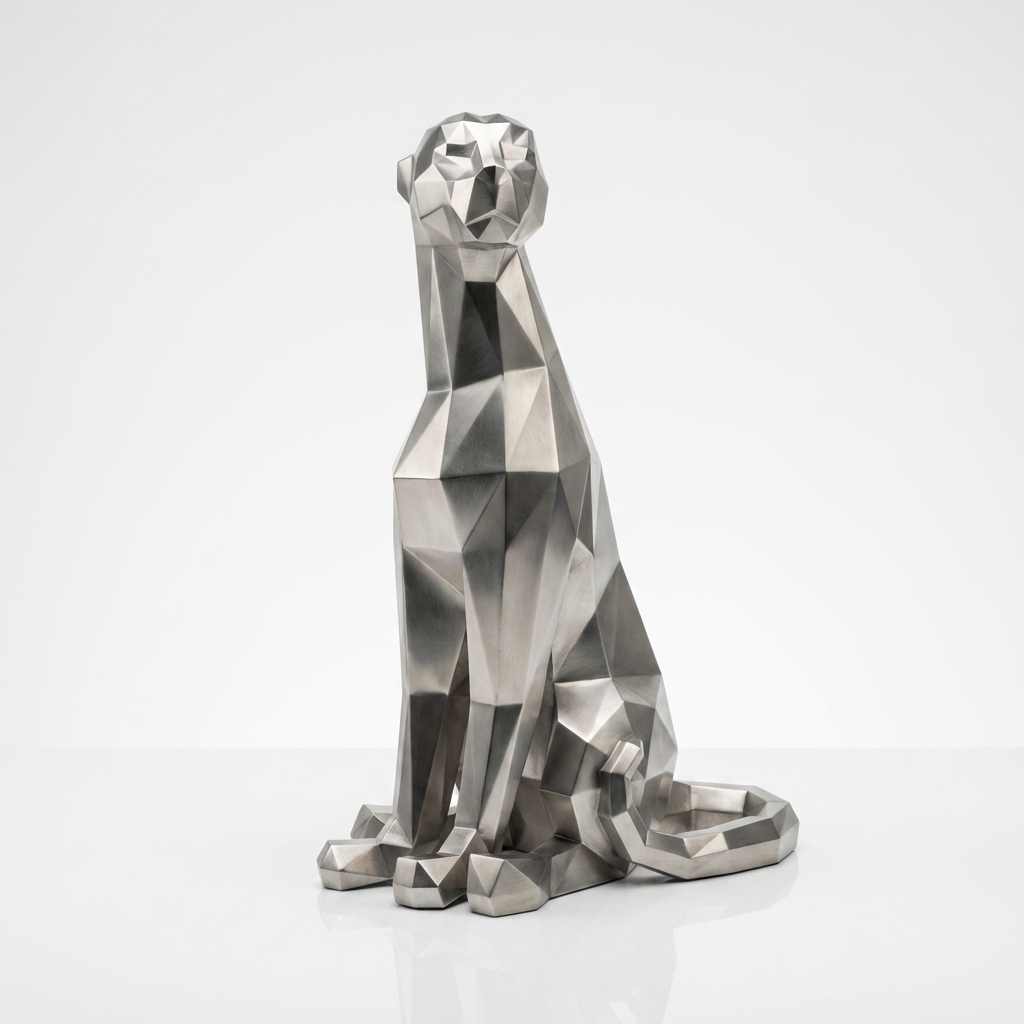 Grande Statue panthère en origami - Sculpture Origami