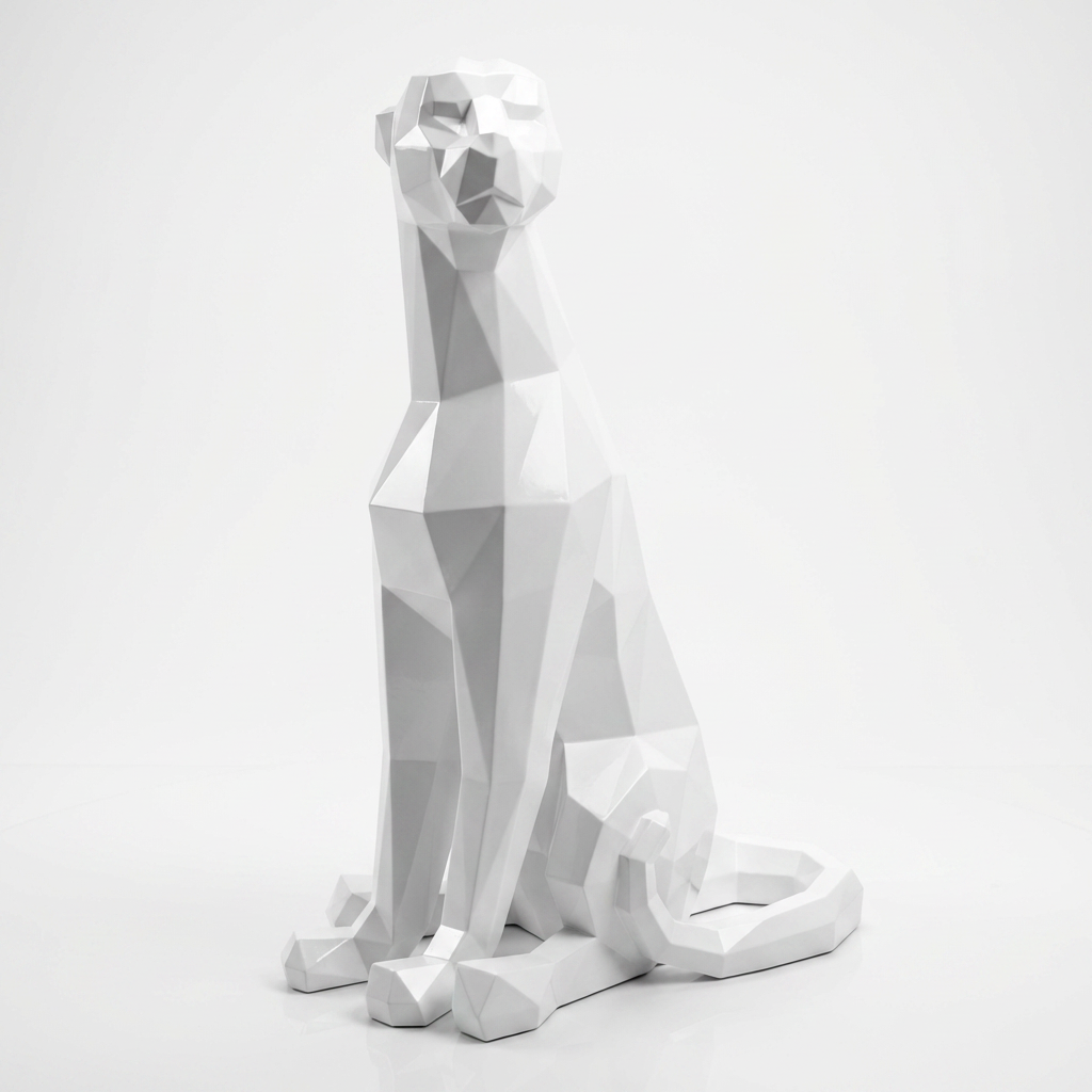 Grande Statue panthère en origami - Sculpture Origami