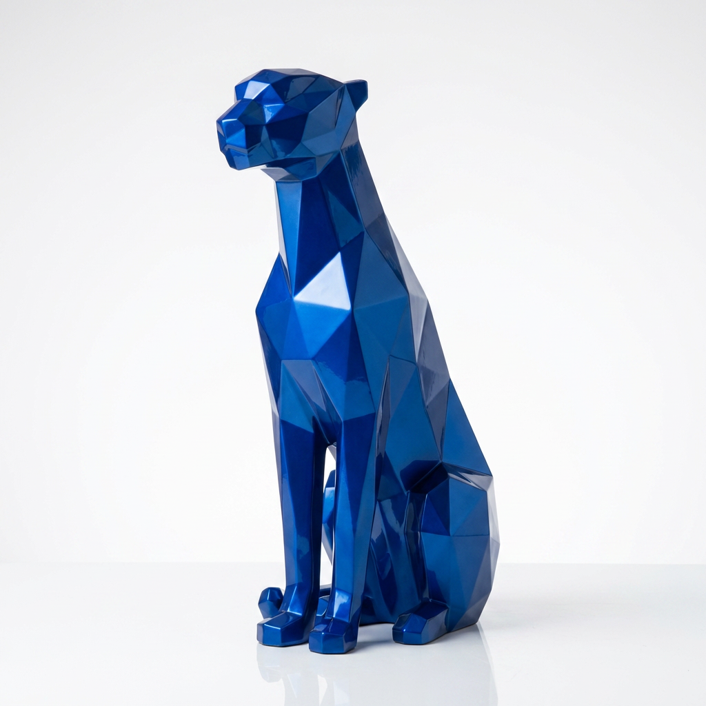 Grande Statue panthère en origami - Sculpture Origami