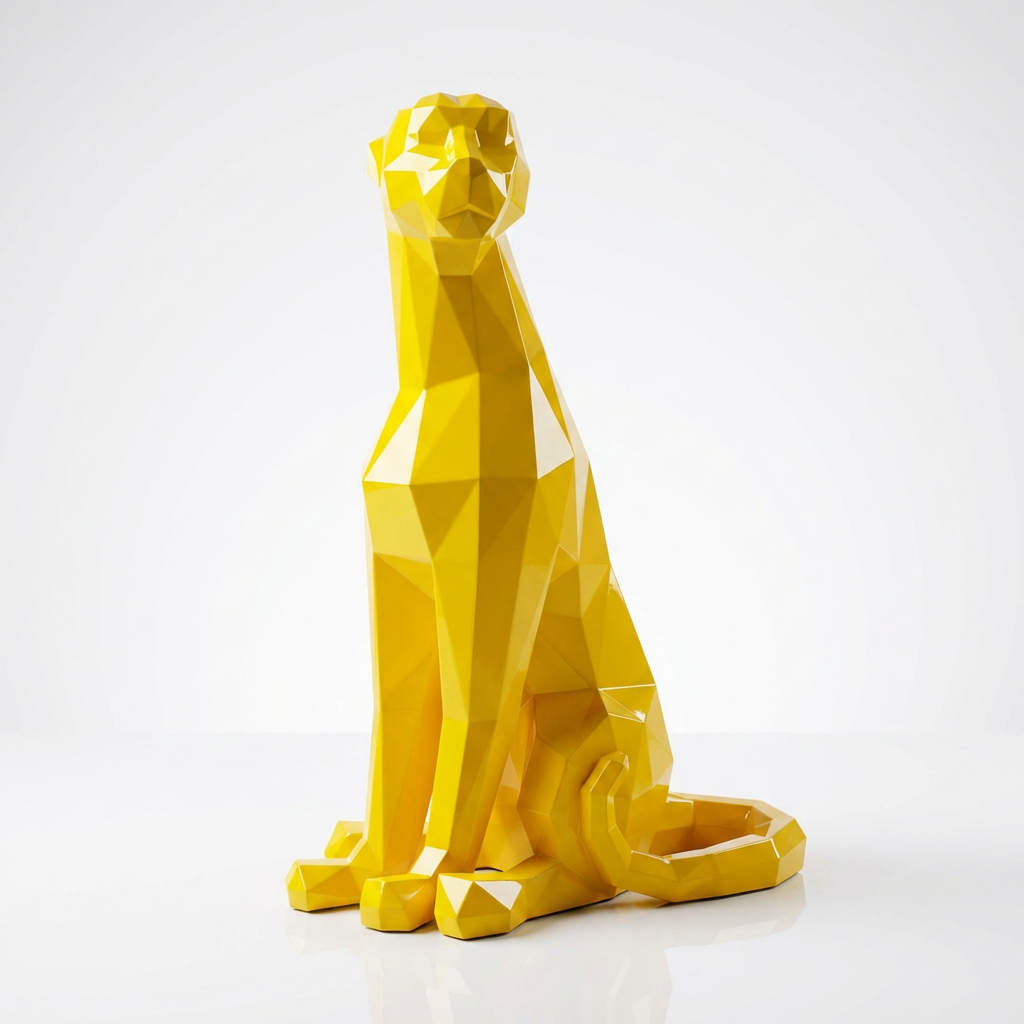 Grande Statue panthère en origami - Sculpture Origami