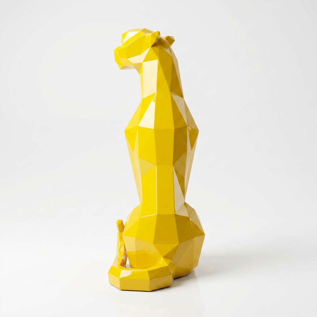 Grande Statue panthère en origami - Sculpture Origami