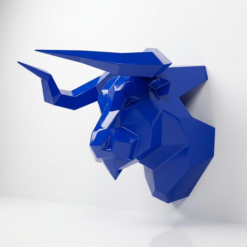 Sculpture Tête de Taureau Murale Facettée - Sculpture Origami