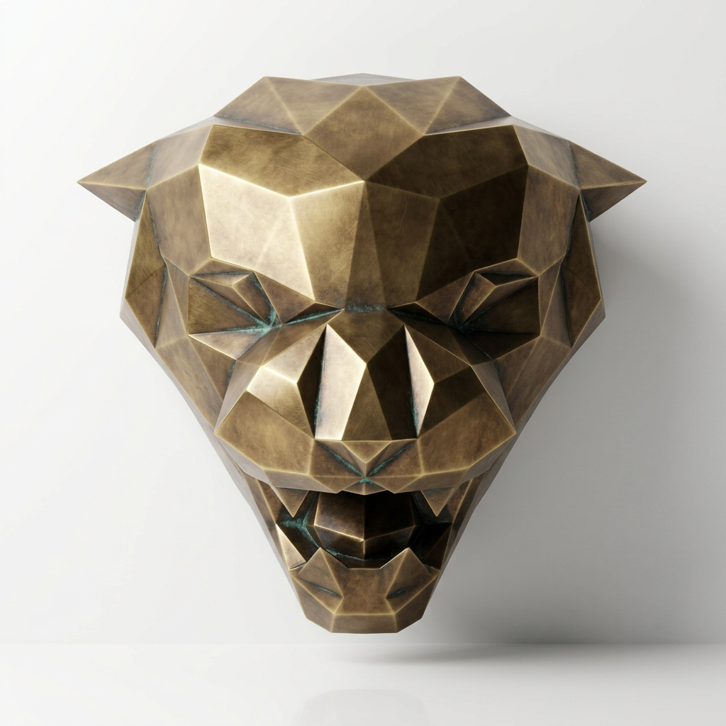 Sculpture Tête de Tigre Géométrique - Sculpture Origami