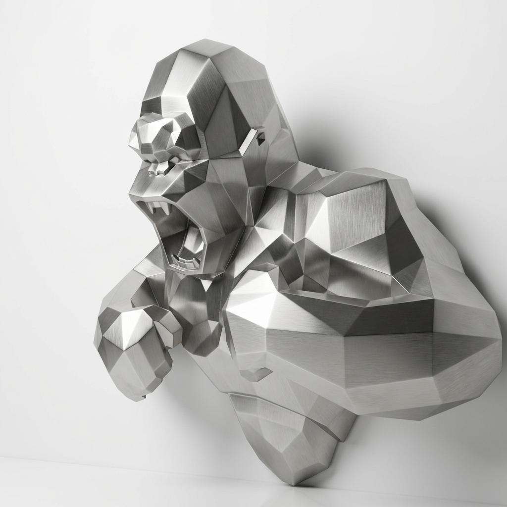 Grande Sculpture Torse de King Kong Polygone - Sculpture Origami