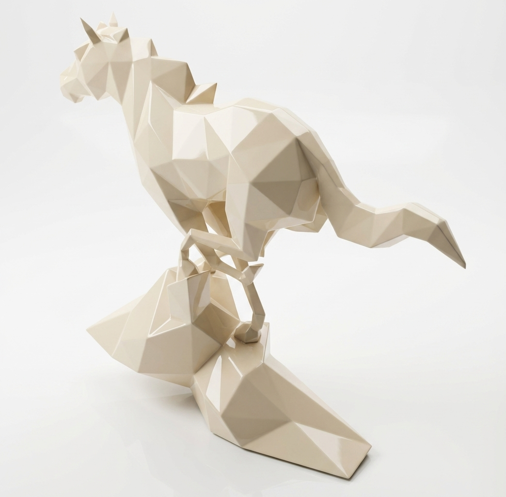 Petite Sculpture Cheval Polygone - Sculpture Origami