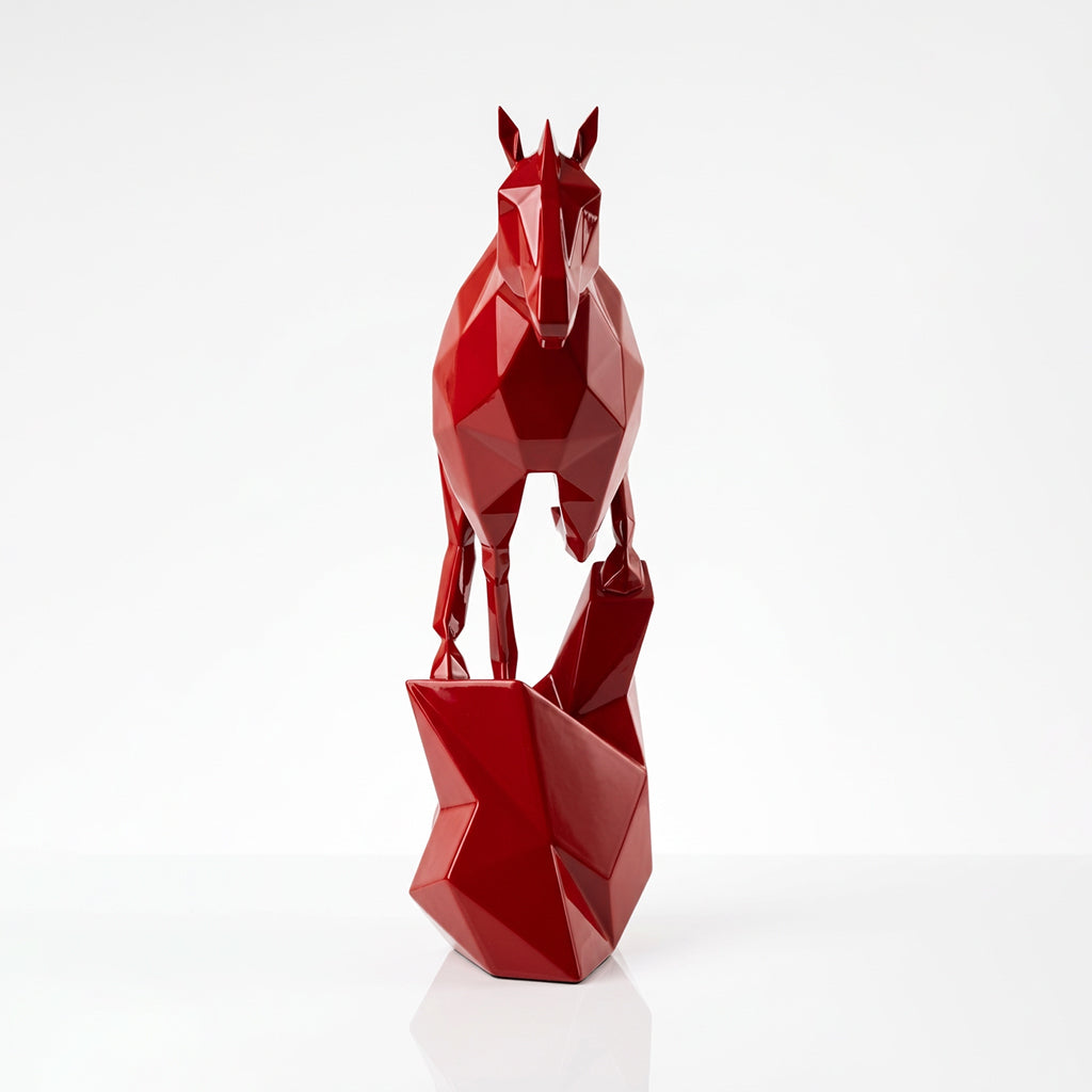 Petite Sculpture Cheval Polygone - Sculpture Origami