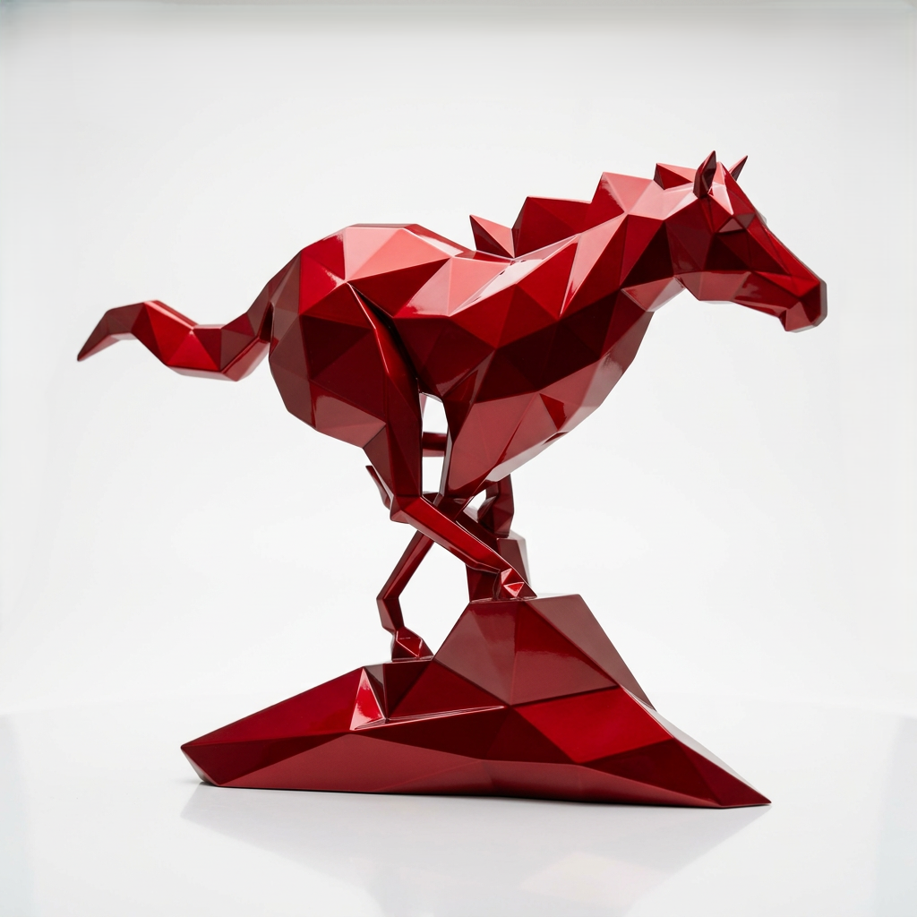 Petite Sculpture Cheval Polygone - Sculpture Origami