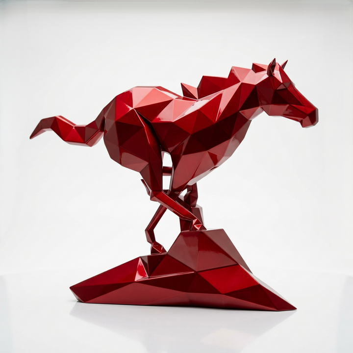 Petite Sculpture Cheval Polygone - Sculpture Origami