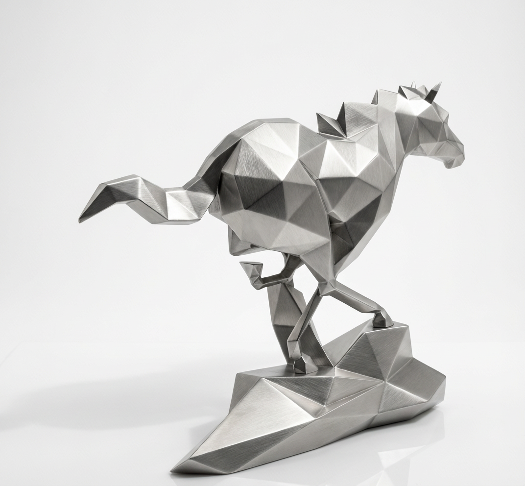Grande Sculpture Cheval Polygone - Sculpture Origami
