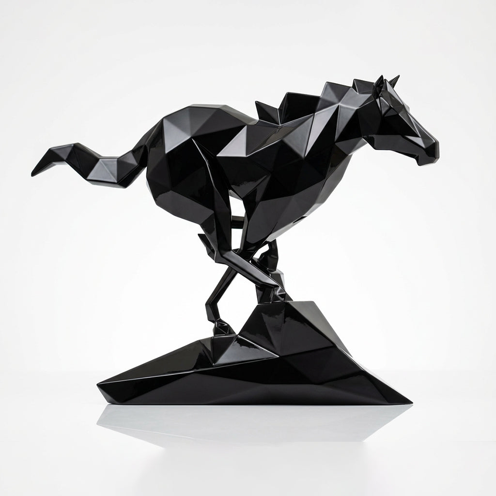 Petite Sculpture Cheval Polygone - Sculpture Origami