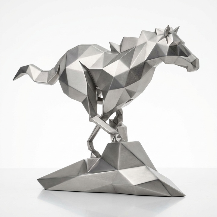 Grande Sculpture Cheval Polygone - Sculpture Origami