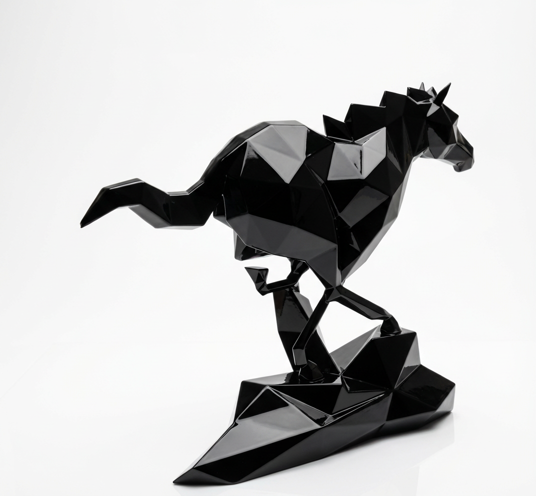 Petite Sculpture Cheval Polygone - Sculpture Origami