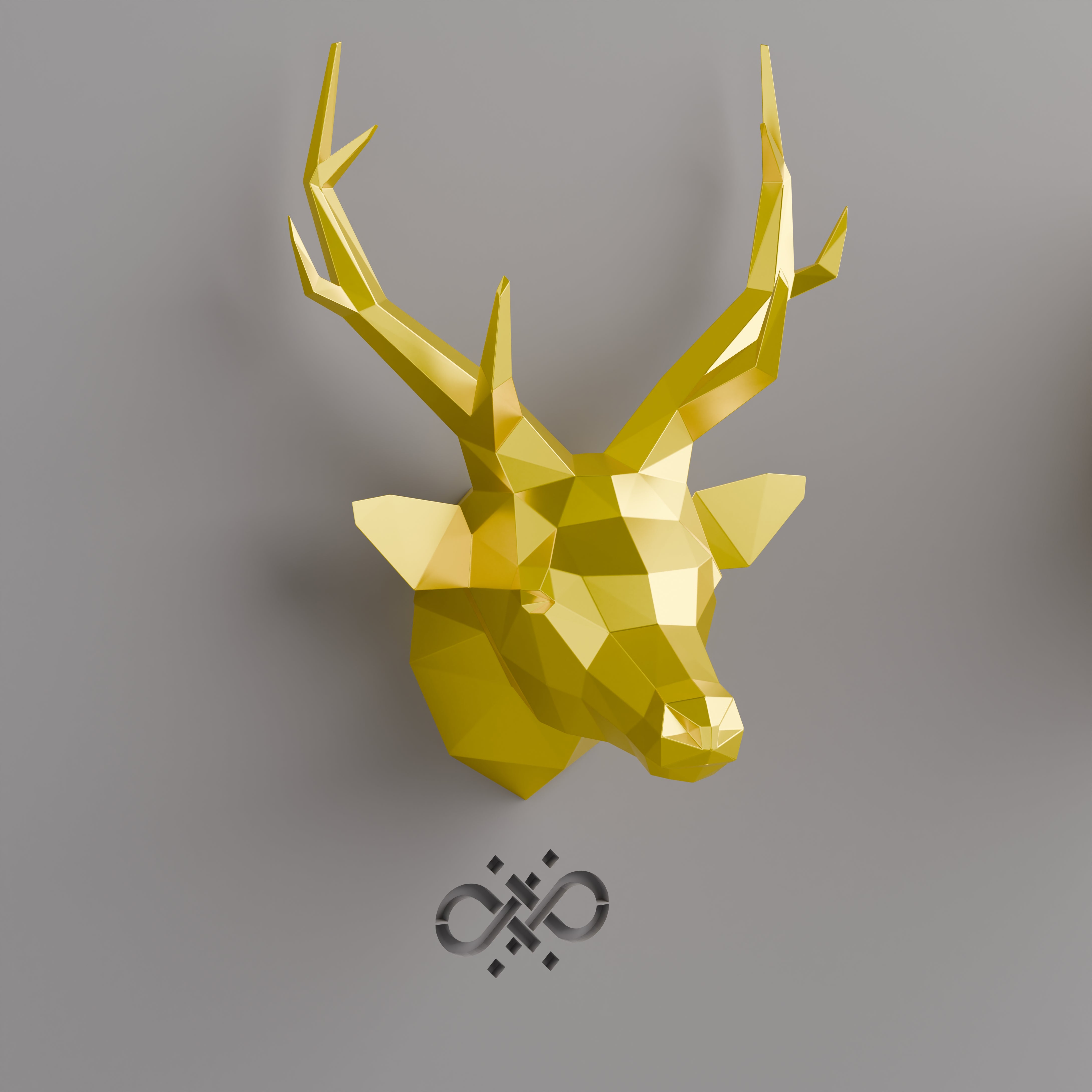 Trophée Tête de Cerf Origami - Sculpture Origami