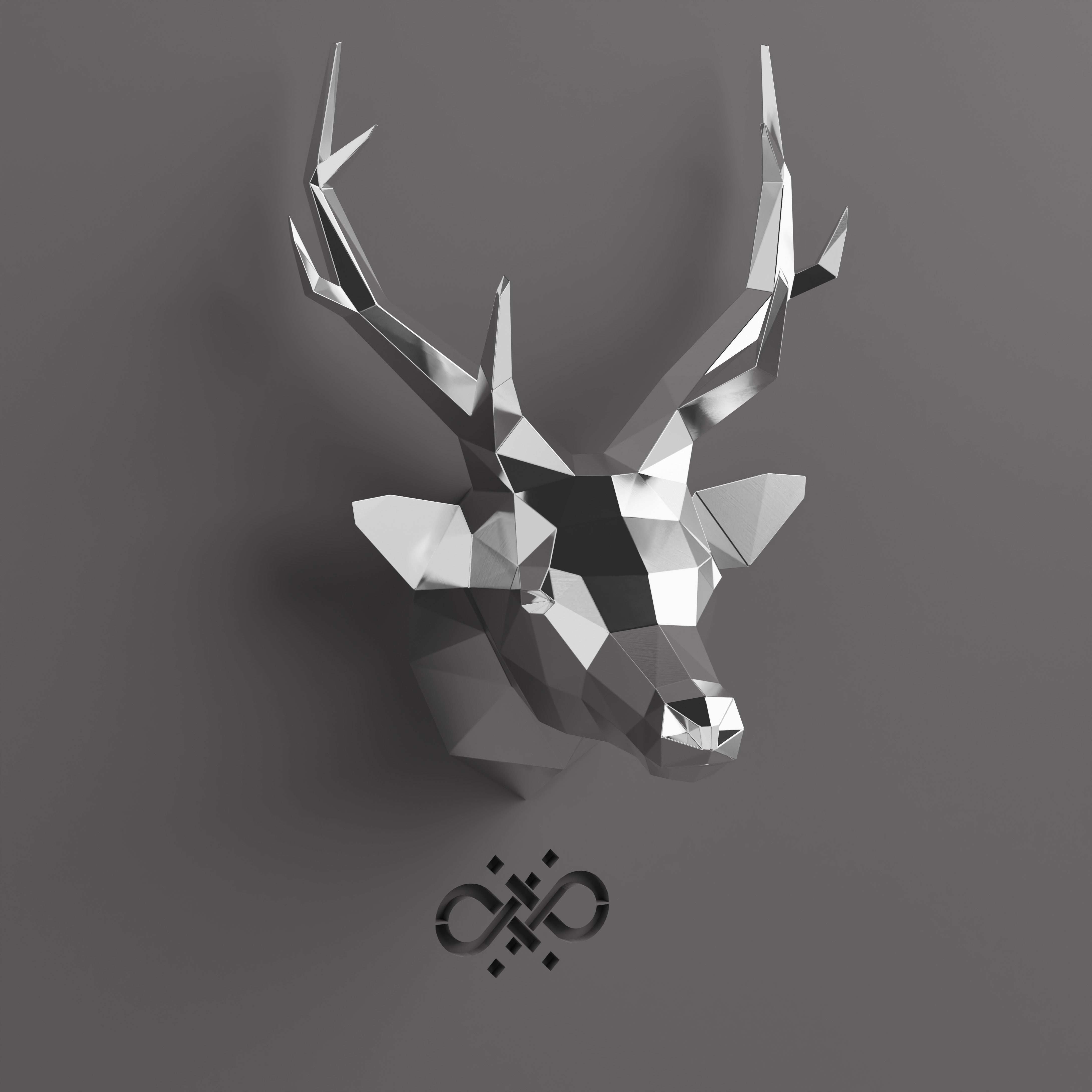 Trophée Tête de Cerf Origami - Sculpture Origami