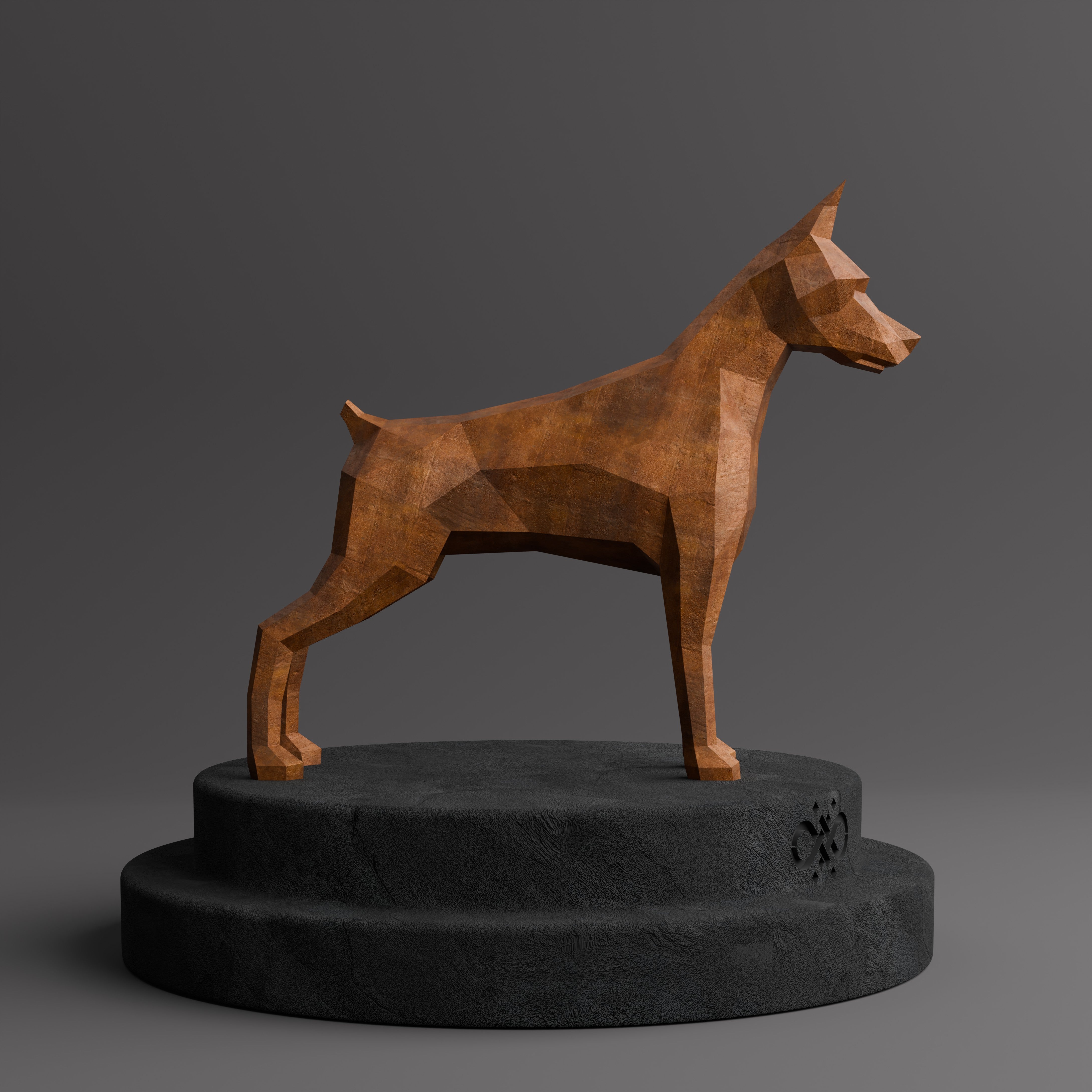 Sculpture Doberman Polygone - Sculpture Origami