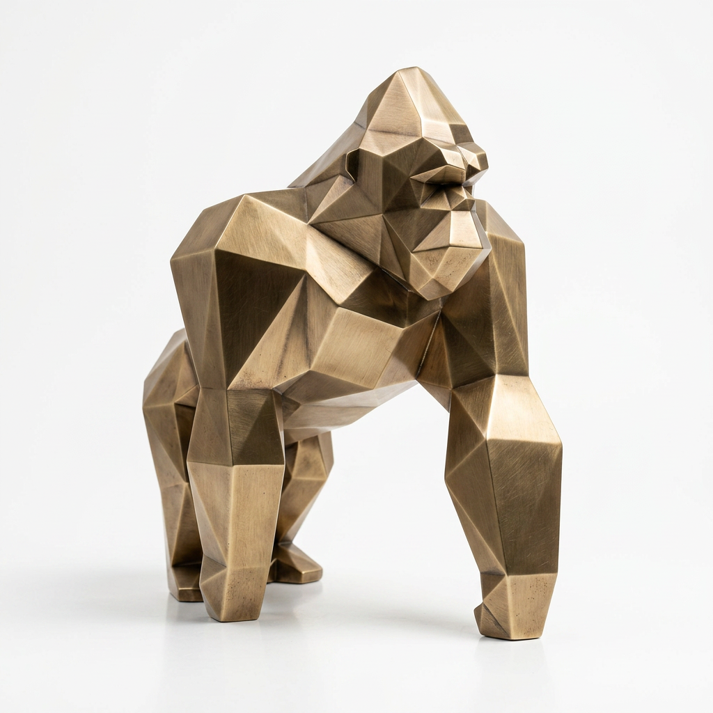 Grande Sculpture King Kong Minimaliste - Sculpture Origami