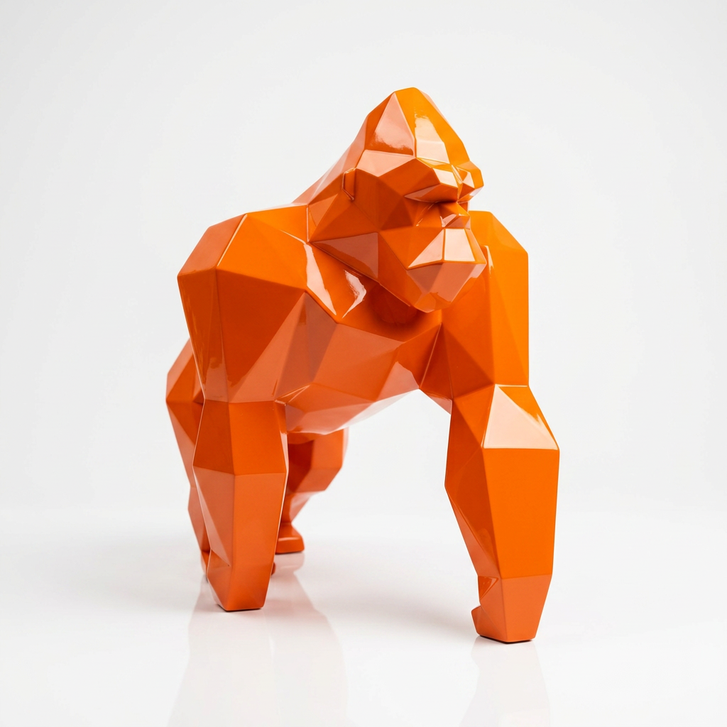 Grande Sculpture King Kong Minimaliste - Sculpture Origami